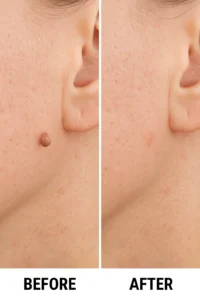 Skin tags removal West Mersea before and after